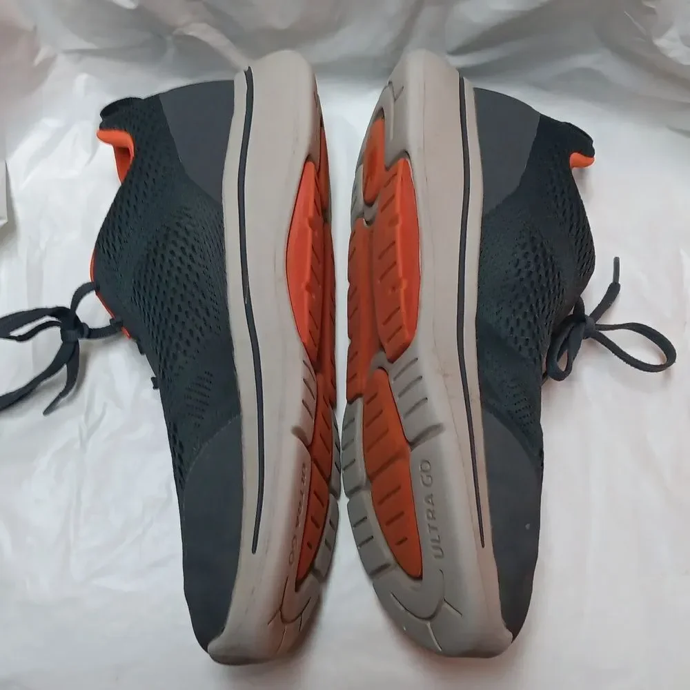 Skechers Men's Arch Fit Grey and Orange Shoes Size 12